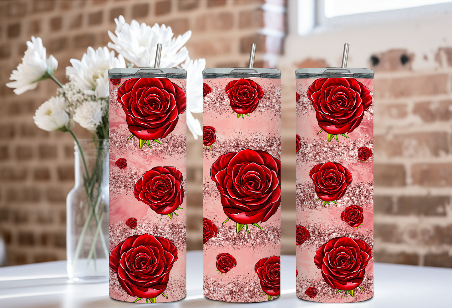 Red Rose 20 oz Tumbler