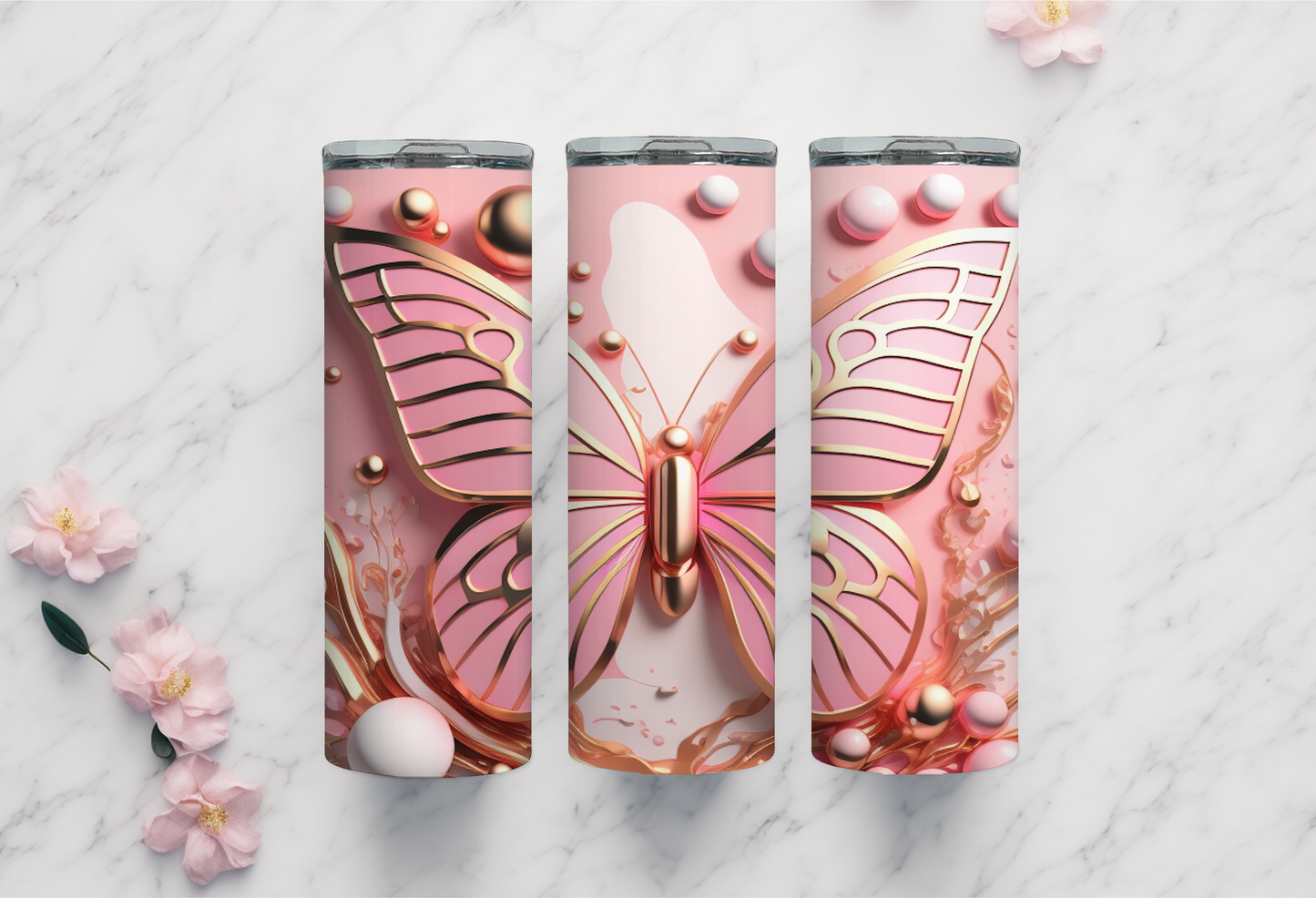 Gold and Pink Butterfly