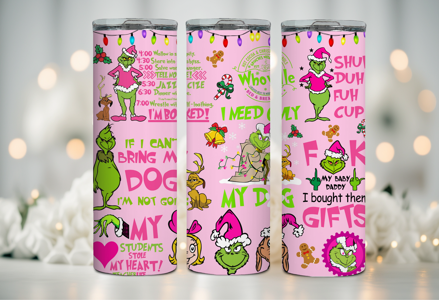 Pink Grinchmas 20 oz Tumbler