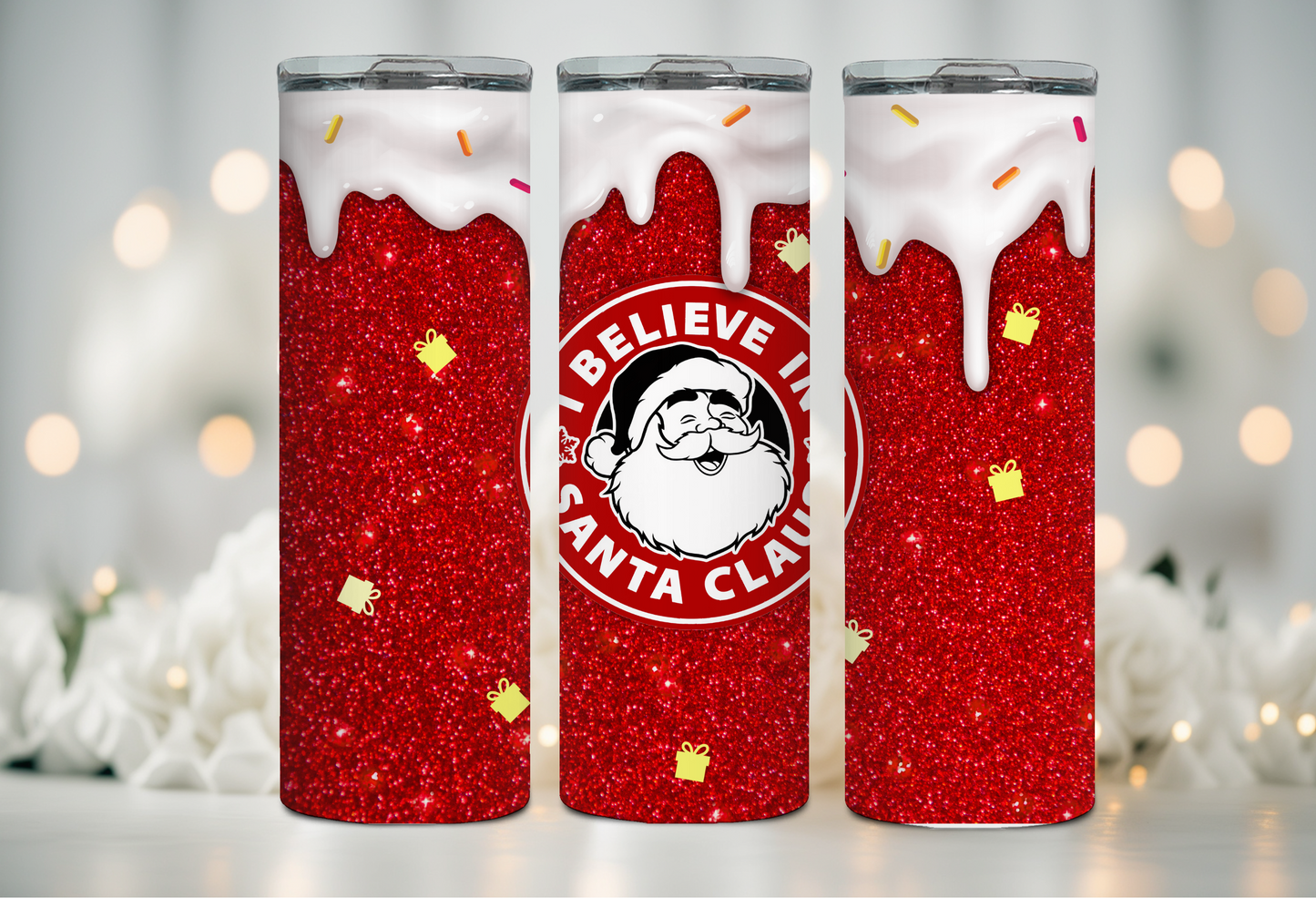 Red Santa Drip 20 oz Tumbler