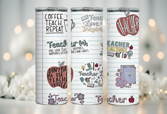 Teacher Stickers 20 oz Tumbler